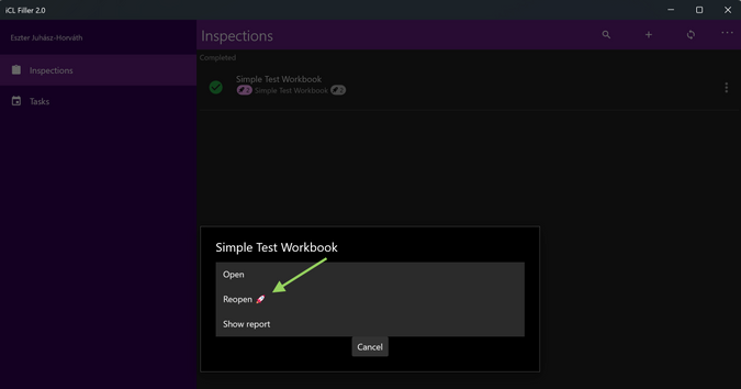 Test a draft version of a workbook | iCL Documentation