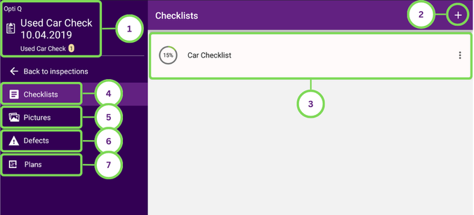 Checklisten Menü | iCL Documentation